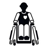 icono de silla de ruedas de hombre inválido, estilo simple vector