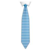 Elegant blue tie icon, realistic style vector