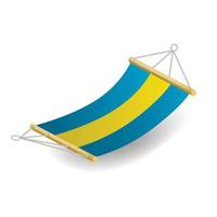 Beach hammock icon, realistic style vector