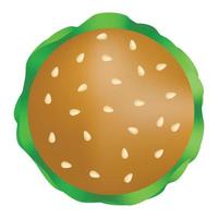 Delicious burger icon, realistic style vector