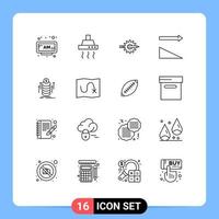 16 Universal Outline Signs Symbols of money sort content descending gear Editable Vector Design Elements