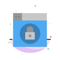 Web Design Lock Abstract Flat Color Icon Template vector