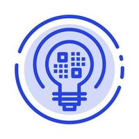 Data Insight Light Bulb Blue Dotted Line Line Icon vector