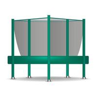 Green trampoline icon, realistic style vector