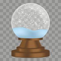 Christmas snowglobe icon, realistic style vector