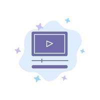 Video Player Audio Mp3 Mp4 Blue Icon on Abstract Cloud Background vector