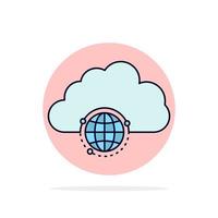 network city globe hub infrastructure Flat Color Icon Vector