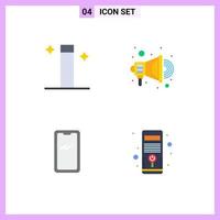 Group of 4 Flat Icons Signs and Symbols for magic huawei advertise phone computer Editable Vector Design Elements