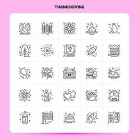 OutLine 25 Thanksgiving Icon set Vector Line Style Design Black Icons Set Linear pictogram pack Web and Mobile Business ideas design Vector Illustration