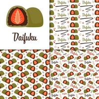 Seamless pattern with Daifuku, for decoration vector