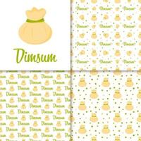 Seamless pattern with Dimsum, for decoration vector