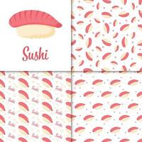 patrones sin fisuras con sushi, para decoración vector