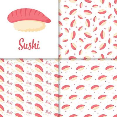 Seamless pattern with Sushi, for decoration