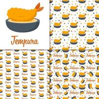 Seamless pattern with Tempura, for decoration vector