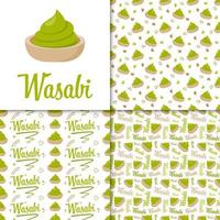 Seamless pattern with Wasabi, for decoration vector