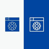 Web Design Setting Line and Glyph Solid icon Blue banner Line and Glyph Solid icon Blue banner vector