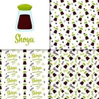 Seamless pattern with Shoyu, for decoration vector