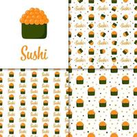 patrones sin fisuras con sushi, para decoración vector