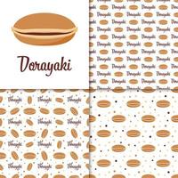 Seamless pattern with Dorayaki, for decoration vector