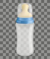 Kid milk bottle icon, realistic style vector