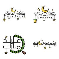 4 mejores vectores feliz eid en estilo de caligrafía árabe, especialmente para celebraciones de eid y saludar a la gente