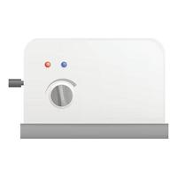 Plastic toaster icon, realistic style vector