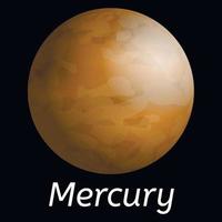 Mercury planet icon, realistic style vector