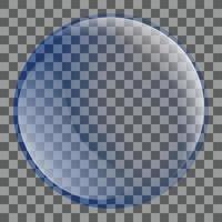 Blue soap bubble icon, realistic style vector