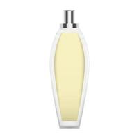 Yellow fragrance bottle icon, realistic style vector