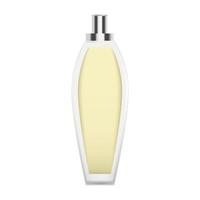 Yellow fragrance bottle icon, realistic style vector