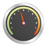 Racing speedometer icon, realistic style vector