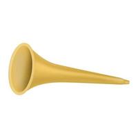 Gold horn trumpet icon, realistic style vector