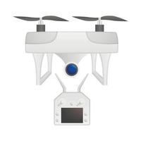 Drone icon, realistic style vector