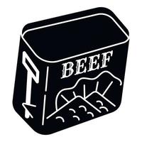 Beef tin can icon, simple style vector