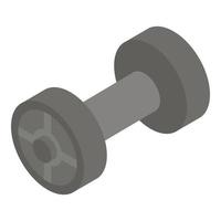 Gym dumbbell icon, isometric style vector