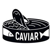 icono de lata de caviar, estilo simple vector