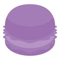 Purple macaroon icon, isometric style vector