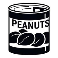 Peanuts tin can icon, simple style vector