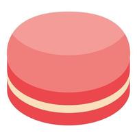 Red macaroon icon, isometric style vector