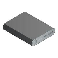 Power bank icon, isometric style vector