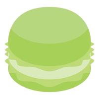 icono de macarrones de lima verde, estilo isométrico vector