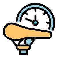 Time of bike rent icon color outline vector