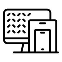 Computer code icon outline vector. Web cms vector