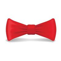 Red bowtie icon, realistic style vector