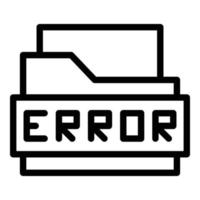 vector de contorno de icono de error de carpeta. código del sitio web