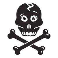 Skull bone icon, simple style vector