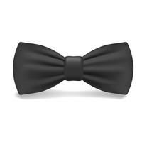 Black bowtie icon, realistic style vector