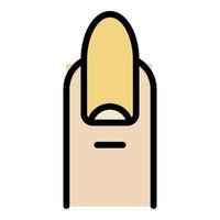 Cute finger nail icon color outline vector