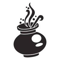 Magic cauldron icon, simple style vector