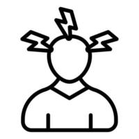 Panic attack icon outline vector. Mental stress vector